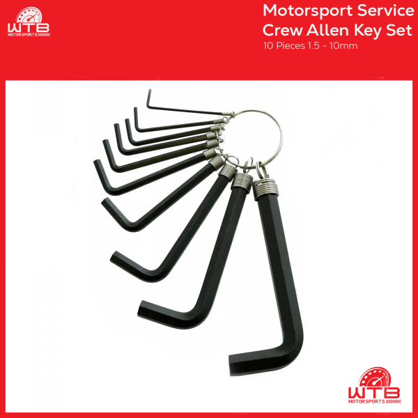 Motorsport Service Crew Allen/Hex Key Ring Metric 1.5-10mm